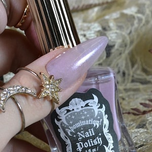Sabrina Nail Polish - Sheer Lavender Neutral with Rainbow Shimmer