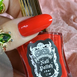 Gingham Nail Polish - Bright Orangey Red