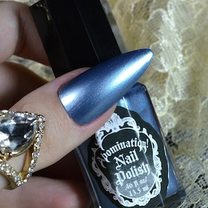 Serenity Nail Polish - Light Blue Silver Pearl Metallic