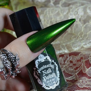 Acid Dragon Nail Polish - Bright Emerald Green Metallic With Green/Gold Shimmer