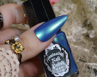 Mantis Shrimp Nail Polish - Bright Blue Metallic With Green Duochrome