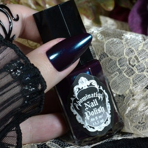 Black Dahlia Nail Polish - Ultra Dark Purple With Turquoise Duochrome