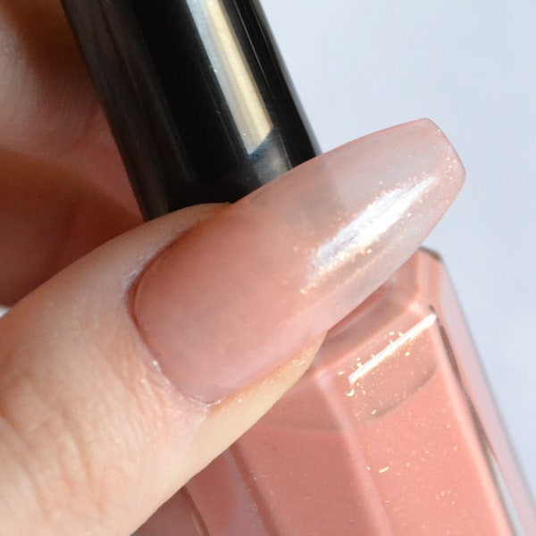 Nectarine Nail Polish - Sheer Peach With Gold Glitter