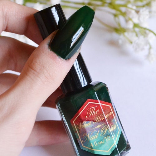 Greenwood Solid Deep Hunter Green Creme Nail Polish Earthy Etsy