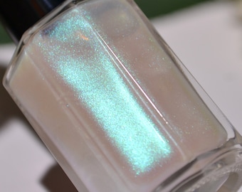 Glacier Frost Nail Polish - Bright Turquoise Iridescent Top Coat