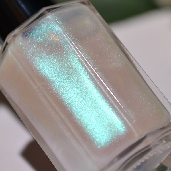 Glacier Frost Nail Polish - Bright Turquoise Iridescent Top Coat