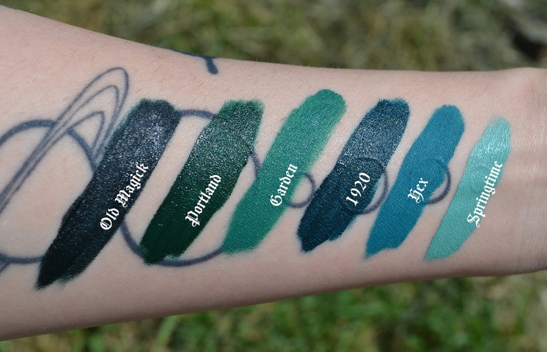 Portland Satin Liquid Lipstick Deep Emerald Green image 2