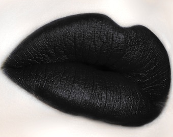 The Abyss Satin Liquid Lipstick - Pure Opaque Black