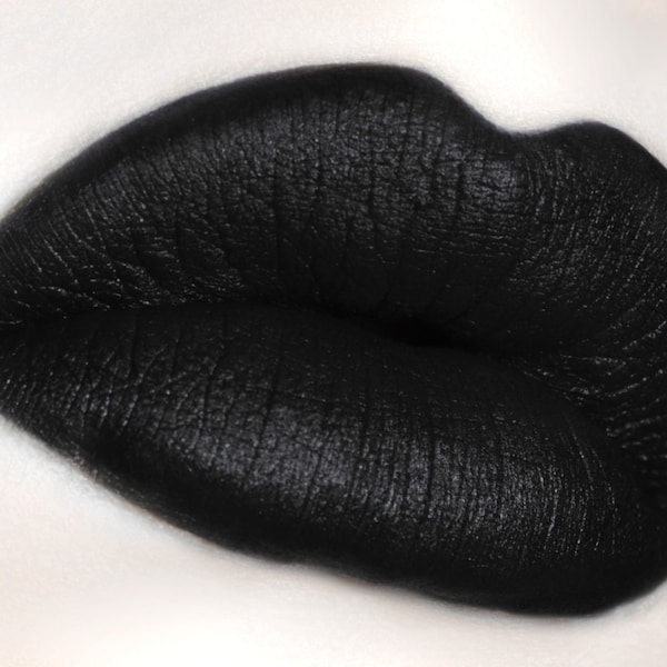 The Abyss Satin Liquid Lipstick - Pure Opaque Black