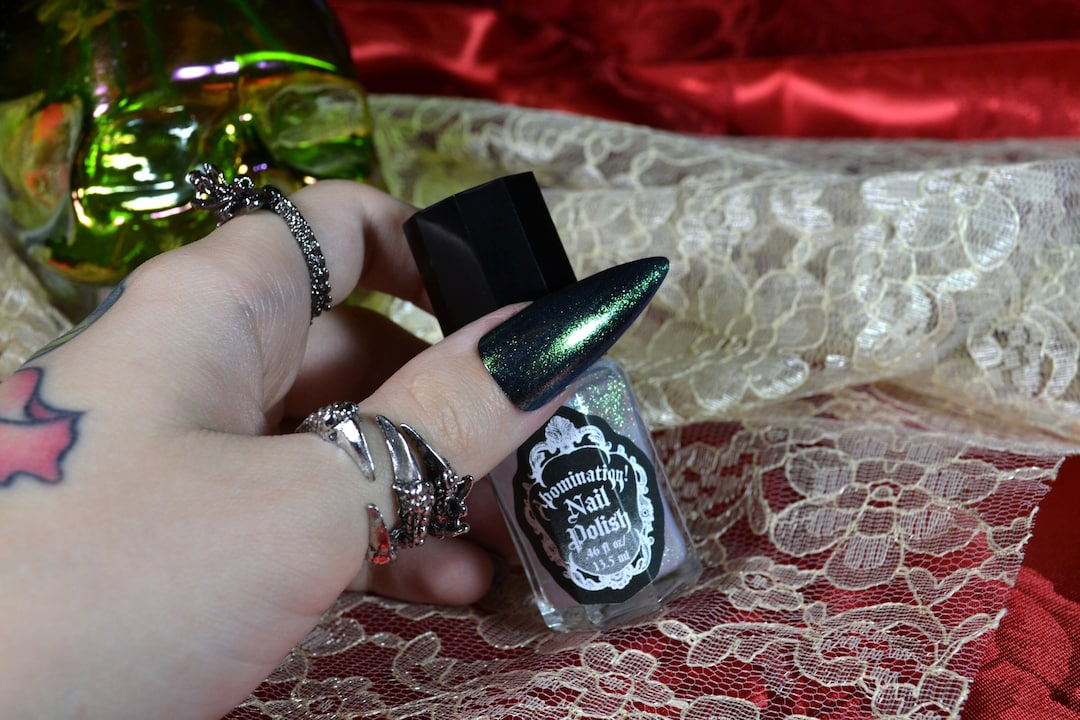 Dragon Scales Nail Polish Blue/green Iridescent Glitter Top Coat Etsy