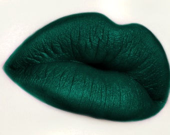 Portland Satin Liquid Lipstick - Deep Emerald Green