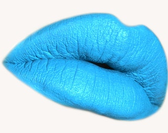 Lost Soul Satin Liquid Lipstick - Bright Light Blue - Abomination Pout Plasma