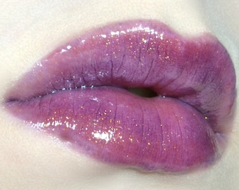 Enchanted Evening Lip Gloss - Dark Purple With Gold Glitter