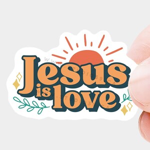 Jesus is Love Sticker: Waterproof Christian Decal Flake