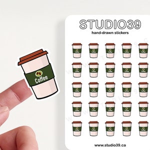 To Go Coffee Planner Stickers: Waterproof Matte Illustrated Stickers