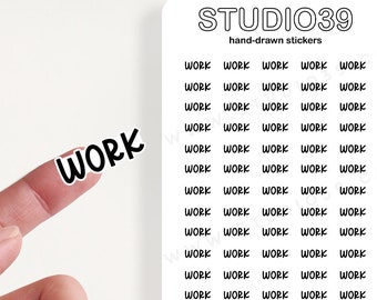Work Planner Stickers: Handmade Waterproof Matte Labels