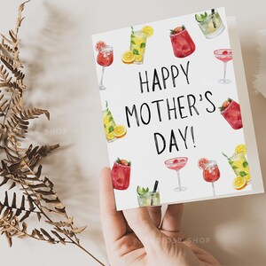 Biglietto per la festa della mamma / Biglietto per la mamma da cocktail / Biglietto di auguri divertente per la mamma / Biglietto per gli amanti delle bevande / Regalo fatto a mano per la festa della mamma / Studio39 / Biglietto di auguri
