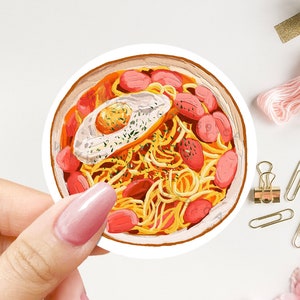 Italian Pasta Waterproof Sticker Flake: Illustrated Food Sticker