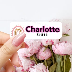 Pegatinas personalizadas con nombre de arcoíris para escolares, etiquetas personalizadas, pegatinas para portátiles, pegatinas para botellas de agua, pegatinas personalizadas al por mayor