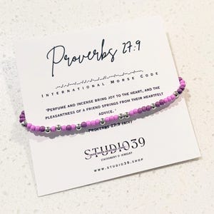 Proverbs 27:9 Morse Code Bracelet | Bible Verse Bracelet | Christian Faith Bracelet | Minimalist Scripture Bracelet | Personalized Gift