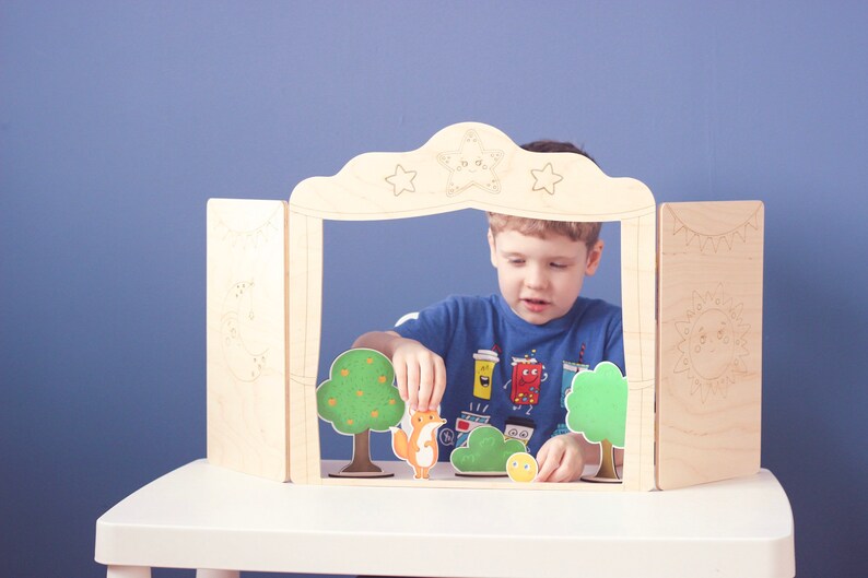 Tabletop Shadow Puppet Theater 2 in 1 Christmas gift for kids Etsy