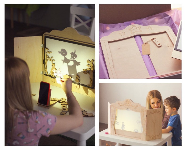 Tabletop Shadow Puppet Theater 2 in 1 Christmas gift for kids Etsy