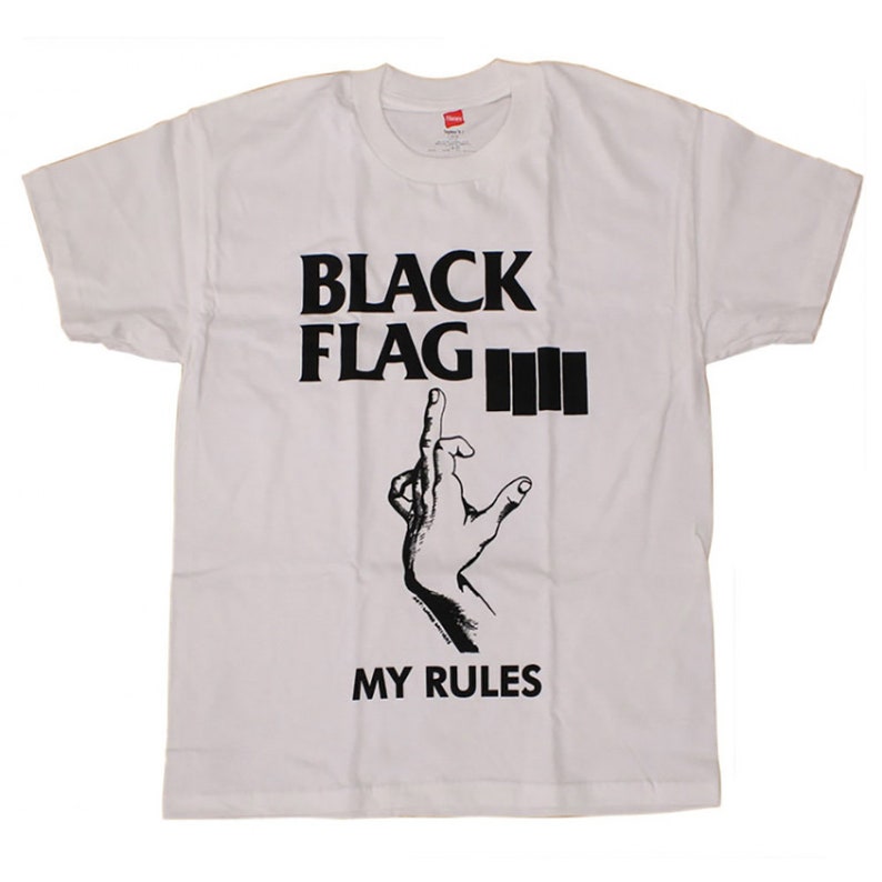 Black Flag My Rules Punk Band T Shirt Etsy