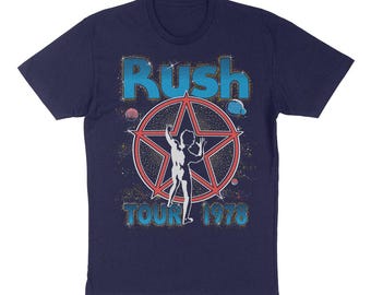 Rush Starman Tour 1978 Navy Blue T-Shirt