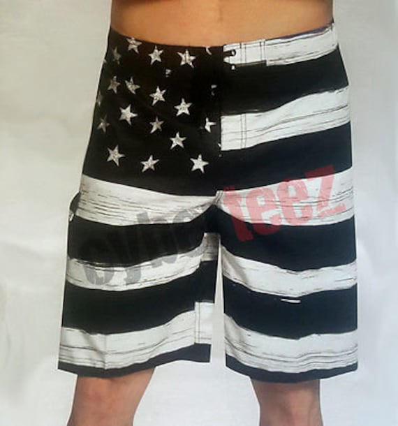 USA American Flag Old Glory BLACK Mens Board Shorts Swim Trunks Patriotic S XXL Etsy