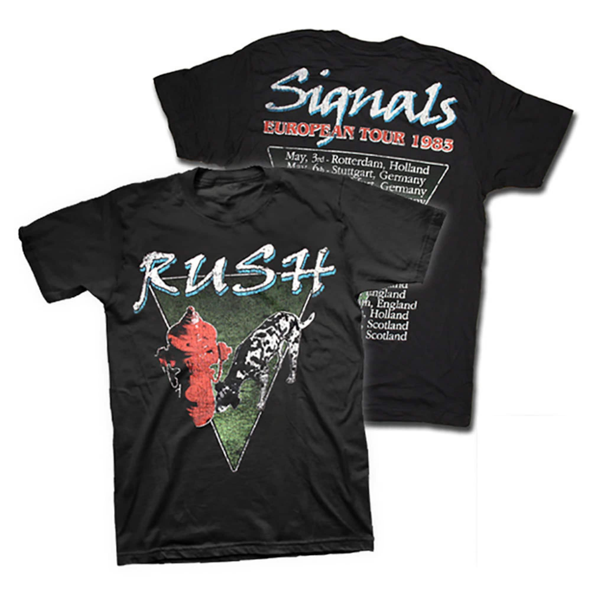 Discover Rush Signals 1983 European Tour w/ Dates T-Shirt