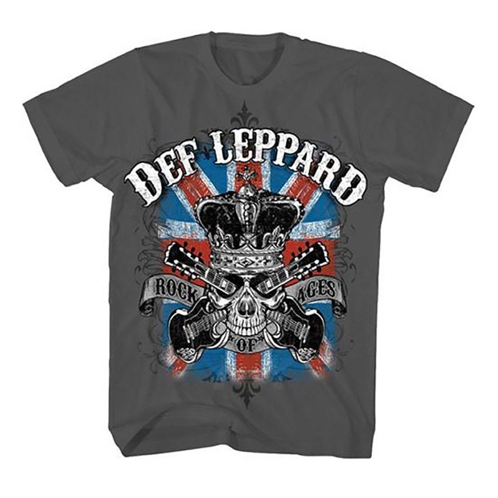 Discover Def Leppard Rock Of Ages Gray T-Shirt