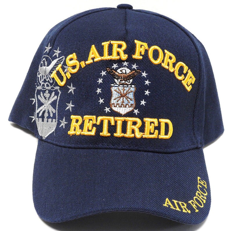 US Air Force Hat Retired W/ Insignia Shadow Blue Adjustable Etsy