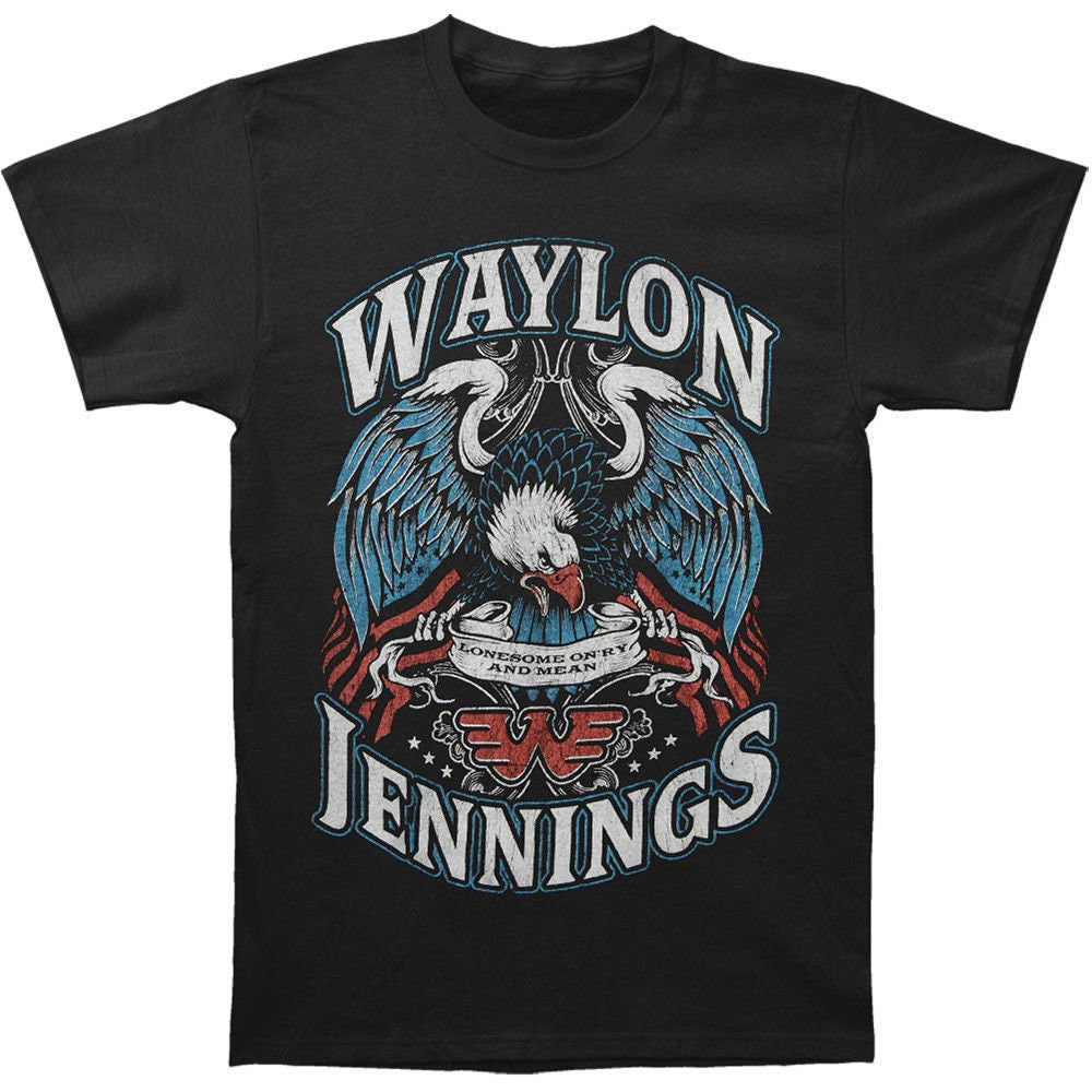 Discover Waylon Jennings Lonesome On'ry Onry Eagle T-Shirt