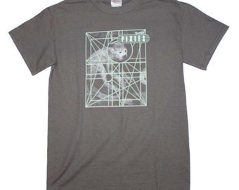 T-Shirt Uomo Pixies Monkey Grid - Carbone, 100% Cotone, Regular Fit, Taglia XL