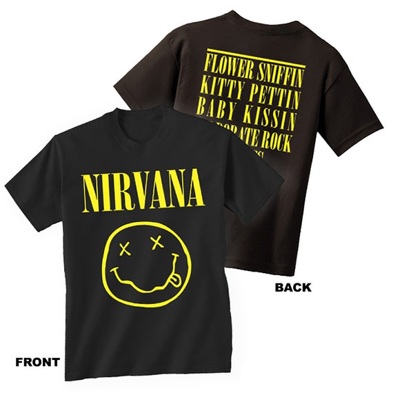 Det Rotere spids Nirvana Smiley Logo T-shirt - Etsy Israel