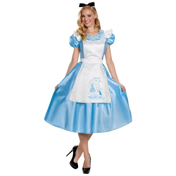 Alice In Wonderland Costume Dress Women's Classic Blue Outfit