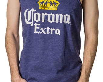 Corona Beer Label Men's Tank Top Blue