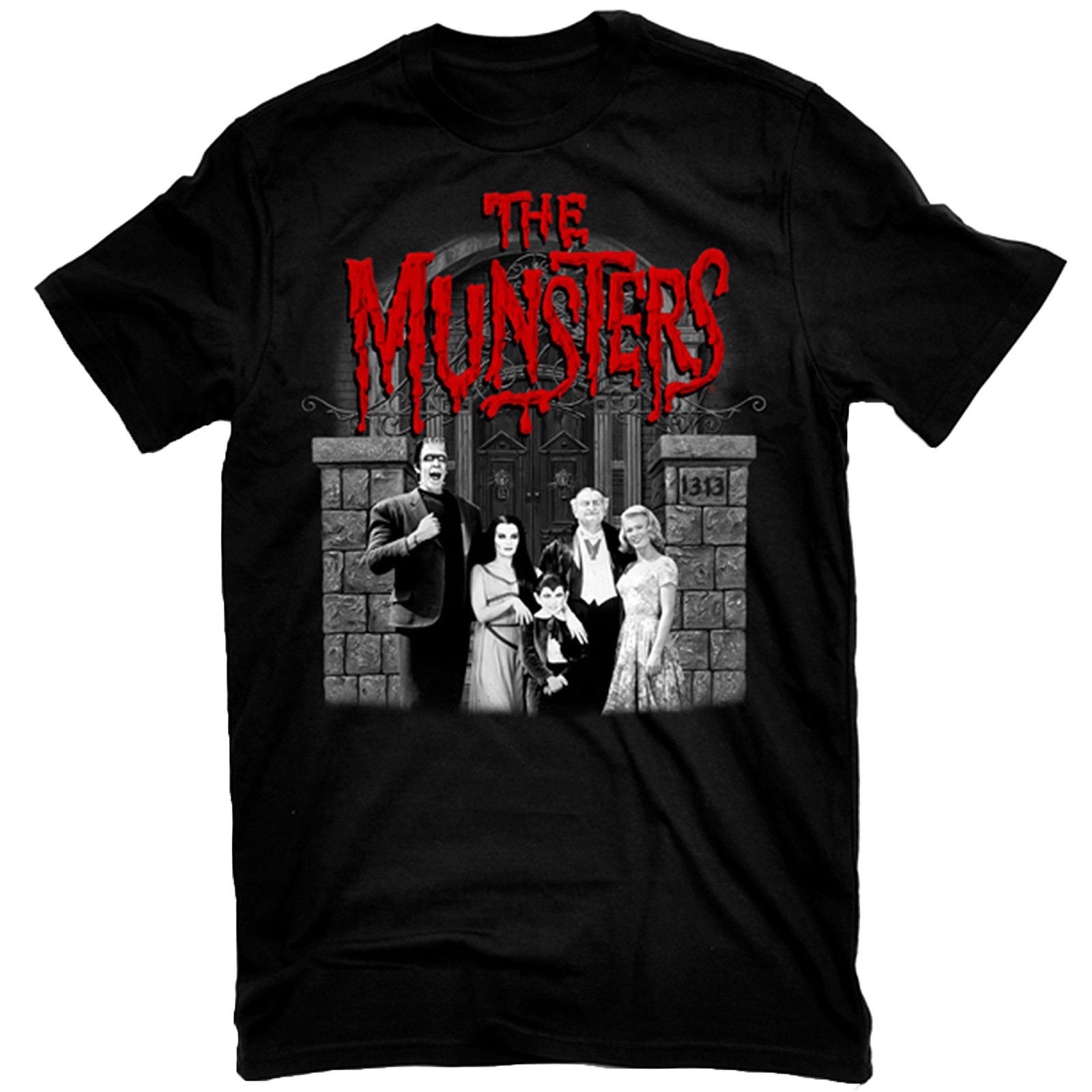 Discover Munsters Family Portrait w/ Red Logo T-Shirt