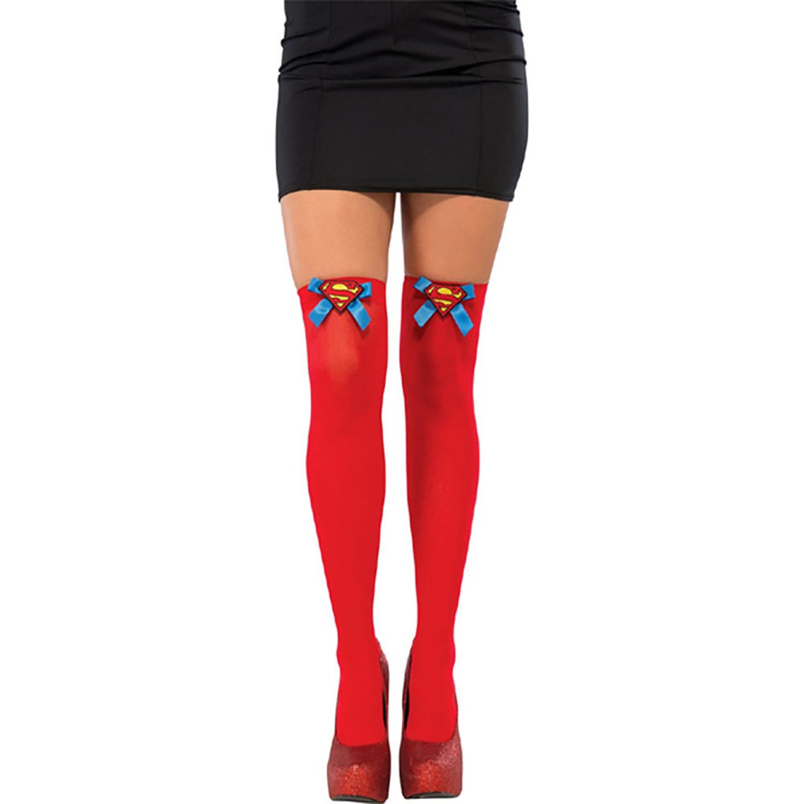 Superhero Thigh High Stockings Supergirl Batgirl Harley Quinn Etsy