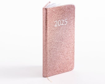 2025 Diary Slim Glitter Week to View Diaries Full Year Journal Calendar Planner