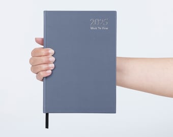 2025 A5 Week To View Diary Full Year Planner Organiser Hardback Cover