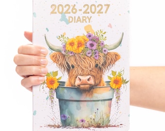 2026 -2027 Academic Diary A5 Day to Page Full Year Planner Desk Hardback