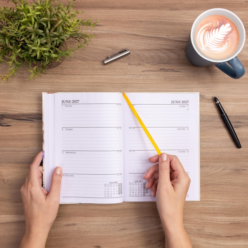 2027 Diary A5 Week to View 2026 Diaries Year Organiser Calendar Highland Cow image 2