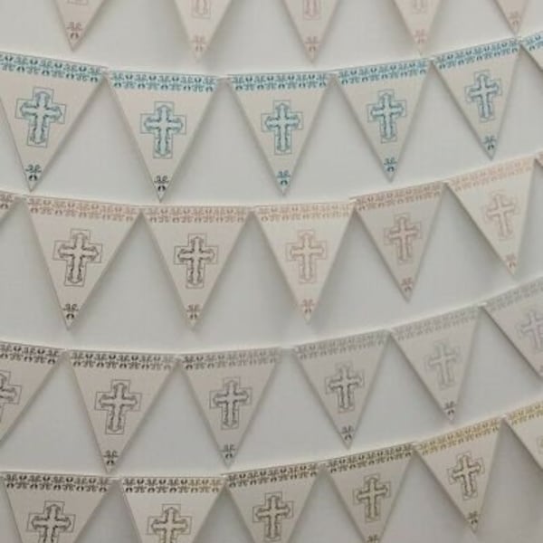 First Holy Communion Bunting  8 FLAG pink gold silver Garland Party ware Banner Decorations