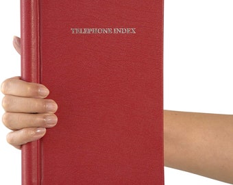 Telephone Address Book A-Z Index Hard Back Cover A5 Address Book Spiral Desgin (Red Spiral)