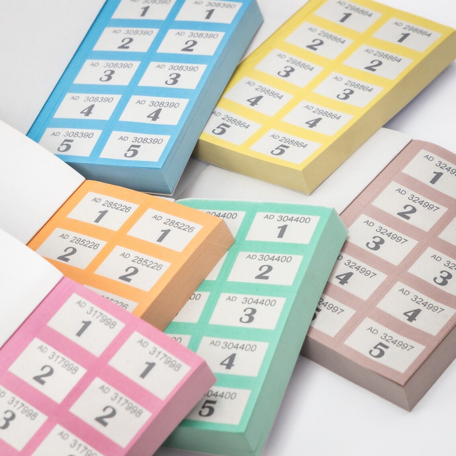 Ensemble de 6 Carnets de Tickets de Loterie 1-1000 pour Événements