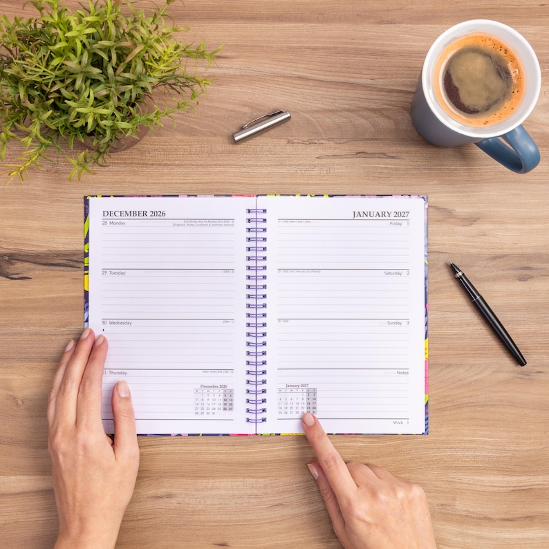 A5 Size Weekly Academic Planner 2026-2027 12-Month Spiral Hardcover