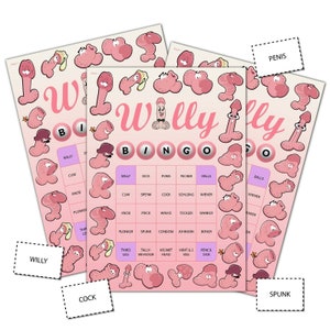 Hen Night Party Bride to Be Funny Willy Bingo Game up to 12 Players BINGO