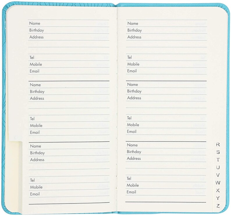 Telephone Address Book AZ Index Hard Back Cover Slim Address Etsy UK