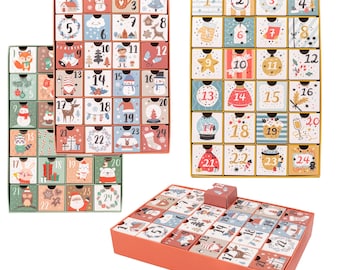 24 Drawer Advent Calendar to Fill, Choice of Colours, Empty Christmas Countdown Box, Make Your Own Reusable Advent Calendar Kit